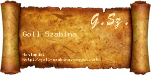 Goll Szabina névjegykártya